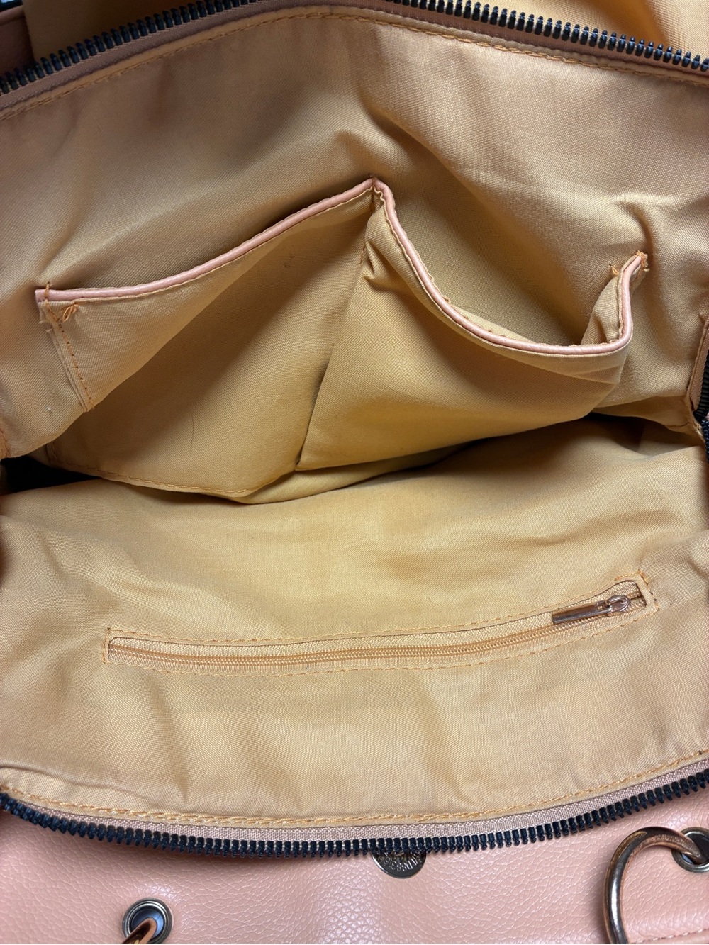 Structured Satchel Tan Braided Handles Tassel Crossbody Tote Bag - Picture 6 of 15